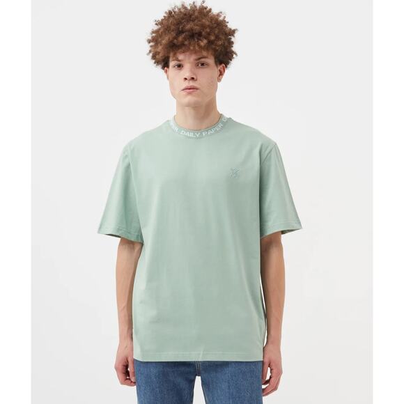 Daily Paper Rib Green T Shirt Green Short Sleeve Logo Men's L - Picture 1 of 9
